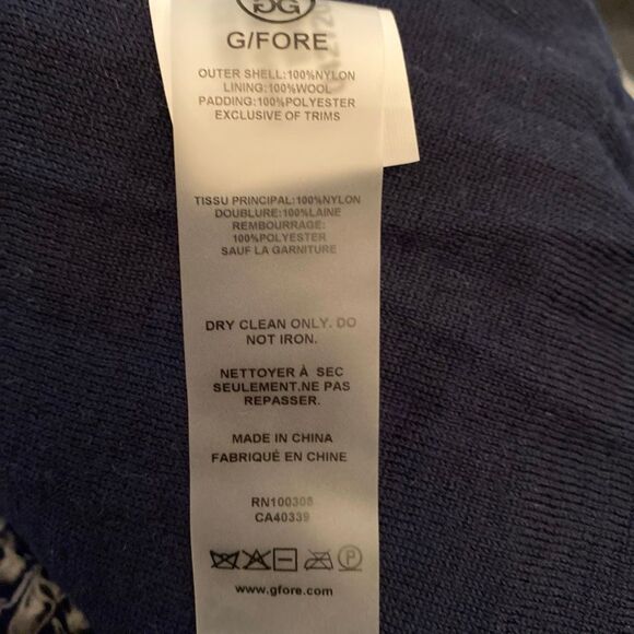 G/FORE Golf Quilted Polished Nylon Wool Lined Puffer Vest Navy Mens Retail $475 - Picture 12 of 12